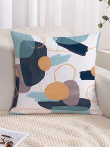 Bộ 1 Vỏ Gối In Hình Học, Không Ruột, Vỏ Gối Kiểu Dáng Hiện Đại Cho Ghế Sofa - Màu xanh bụi bặm - Xem 2