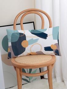 Bộ 1 Vỏ Gối In Hình Học, Không Ruột, Vỏ Gối Kiểu Dáng Hiện Đại Cho Ghế Sofa - Màu xanh bụi bặm - Xem 4