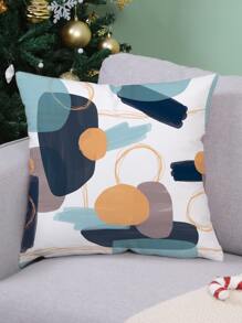 Bộ 1 Vỏ Gối In Hình Học, Không Ruột, Vỏ Gối Kiểu Dáng Hiện Đại Cho Ghế Sofa - Màu xanh bụi bặm - Xem 5