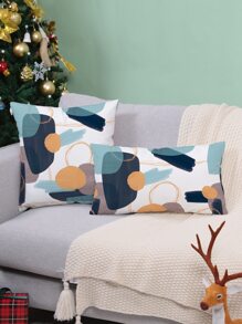 Bộ 1 Vỏ Gối In Hình Học, Không Ruột, Vỏ Gối Kiểu Dáng Hiện Đại Cho Ghế Sofa - Màu xanh bụi bặm - Xem 8