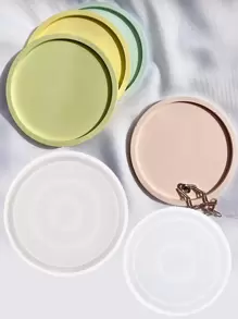 1pc DIY Silicone Mold,Creative Solid Round Design Washable Cup Pad Mold