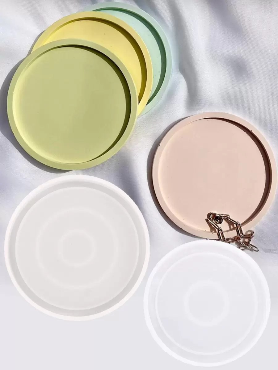 1pc DIY Silicone Mold,Creative Solid Round Design Washable Cup Pad Mold