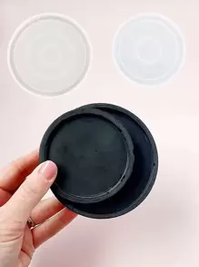 1pc DIY Silicone Mold,Creative Solid Round Design Washable Cup Pad Mold