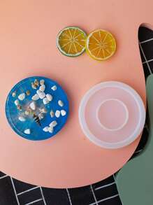 1pc DIY Silicone Mold,Creative Solid Round Design Washable Cup Pad Mold