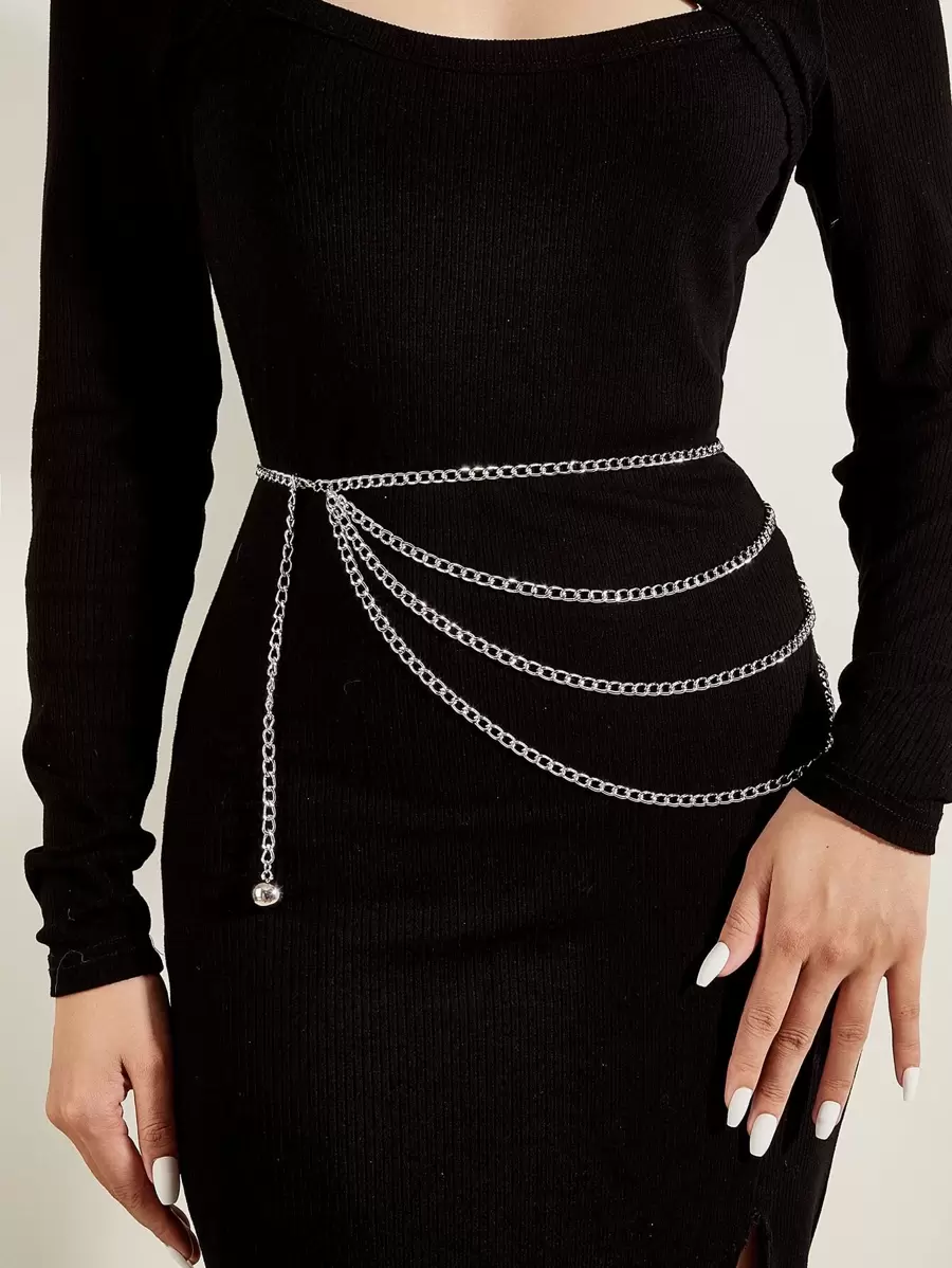 105cm Minimalist Chain Belt Punk Elegant Dress Belt-Perfect For Parties, Costumes Street Halloween