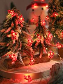1pc Christmas Home Decoration Cane LED Copper Wire Light String, Christmas Tree Decoration, Indoor Room Bedroom Wall Decoration, Battery Powered, Holiday Party Decoration Candy Stick Light, Christmas Decoration Light String, Mini Cane Decor Light - Yellow - View 5