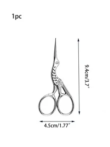Stainless Steel Gilded Crane Scissors Retro Bird Scissors Yarn Scissors Cross Embroidery Thread Scissors - Silver - View 3