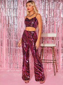 SHEIN BAE Sequin Cami Top - Multicolor - View 3