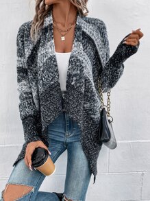 段染蝙蝠袖開襟衫