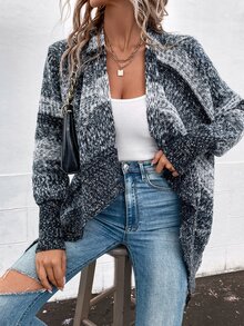 段染蝙蝠袖開襟衫