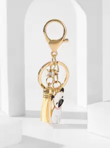 Llavero perro & con diseño de fleco - Multicolor - Ver 1