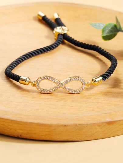 Cubic Zirconia Infinity Symbol Decor Bracelet