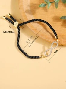 Cubic Zirconia Infinity Symbol Decor Bracelet
