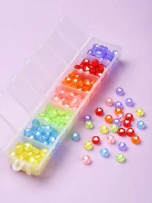 約245個混色丙烯酸心形&字母珠子6.5*7mm適用於diy珠寶製作,手鍊和項鍊 - 彩色 - 查看 10