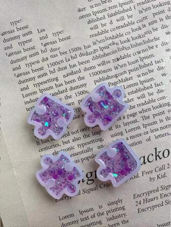 4 件拼图形状 DIY 硅胶模具