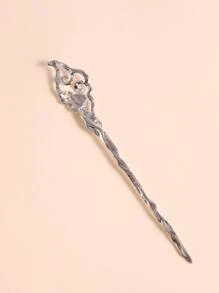 Kẹp tóc thiết kế dạng xoắn trang trí đính hạt trang nhã - Bạc - Xem 2