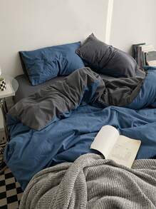 Plain Duvet Cover Set Without Filler - Multicolor - View 6