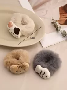 3pcs Cartoon Cat Decor Hair Tie Cute Cat Ears - Multicolor - View 5