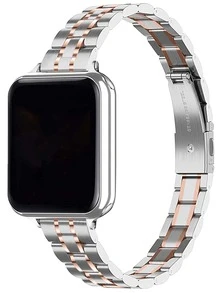 Reloj inteligente de acero inoxidable banda compatible con Apple Watch - Multicolor - Ver 2