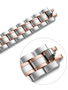 Reloj inteligente de acero inoxidable banda compatible con Apple Watch - Multicolor - Ver 4