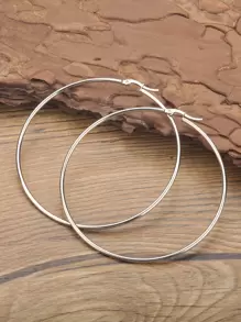 1入組極簡圓耳環,不銹鋼首飾類