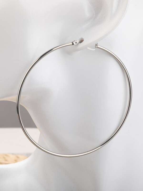 1pc Minimalist Hoop Earrings, Stainless Steel Jewelry SHEIN USA