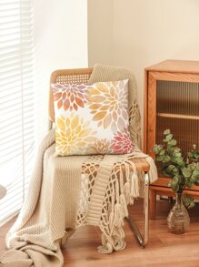 1pc Petal Print Cushion Cover Without Filler, Modern Throw Pillow Case, For Sofa, Living Room - Multicolor - View 3