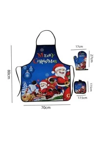 3pcs/set Gloves, Pot Holders, Apron - Multicolor - View 6