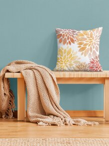 1pc Petal Print Cushion Cover Without Filler, Modern Throw Pillow Case, For Sofa, Living Room - Multicolor - View 5