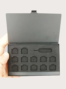 1pc SIM Card Storage Box - Black - View 2