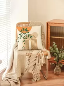 1入組樹葉印花靠墊套不附帶墊芯 - 彩色 - 查看 3