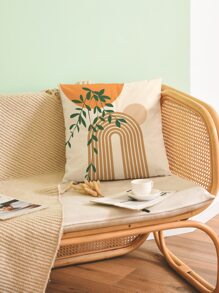 1入組樹葉印花靠墊套不附帶墊芯 - 彩色 - 查看 4