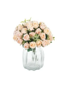 1/3 Pcs Artificial Rose Bouquet, Home Decor, Photography Props, Outdoor Garden Wedding Decor, Bridal Bouquet, Wrist Corsage, Party Decoration, Valentine's Day Gift, New Year Decor - Multicolor - View 4