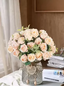 1/3 Pcs Artificial Rose Bouquet, Home Decor, Photography Props, Outdoor Garden Wedding Decor, Bridal Bouquet, Wrist Corsage, Party Decoration, Valentine's Day Gift, New Year Decor - Multicolor - View 6