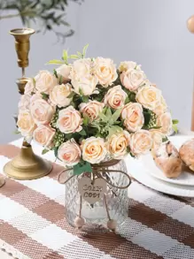 1/3 Pcs Artificial Rose Bouquet, Home Decor, Photography Props, Outdoor Garden Wedding Decor, Bridal Bouquet, Wrist Corsage, Party Decoration, Valentine's Day Gift, New Year Decor - Multicolor - View 7