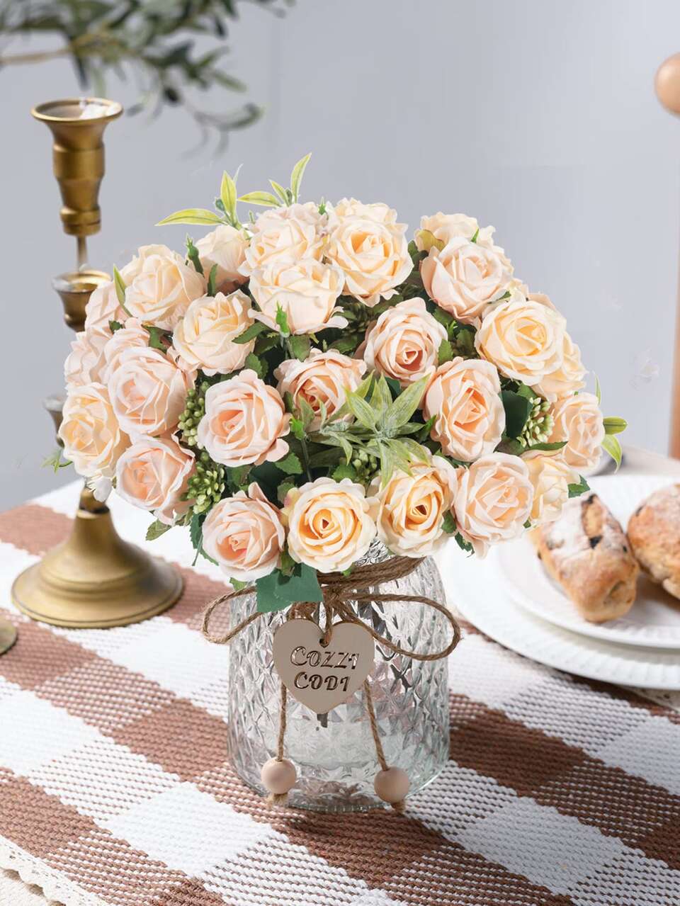 1/3 Pcs Artificial Rose Bouquet, Home Decor, Photography Props, Outdoor Garden Wedding Decor, Bridal Bouquet, Wrist Corsage, Party Decoration, Valentine's Day Gift, New Year Decor