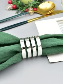6pcs Hollow Out Napkin Ring - Silver - View 3