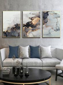 1set Marble Pattern Unframed Painting - Multicolor - View 2