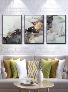 1set Marble Pattern Unframed Painting - Multicolor - View 3