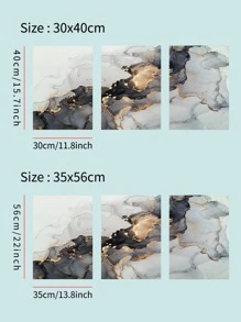 1set Marble Pattern Unframed Painting - Multicolor - View 4