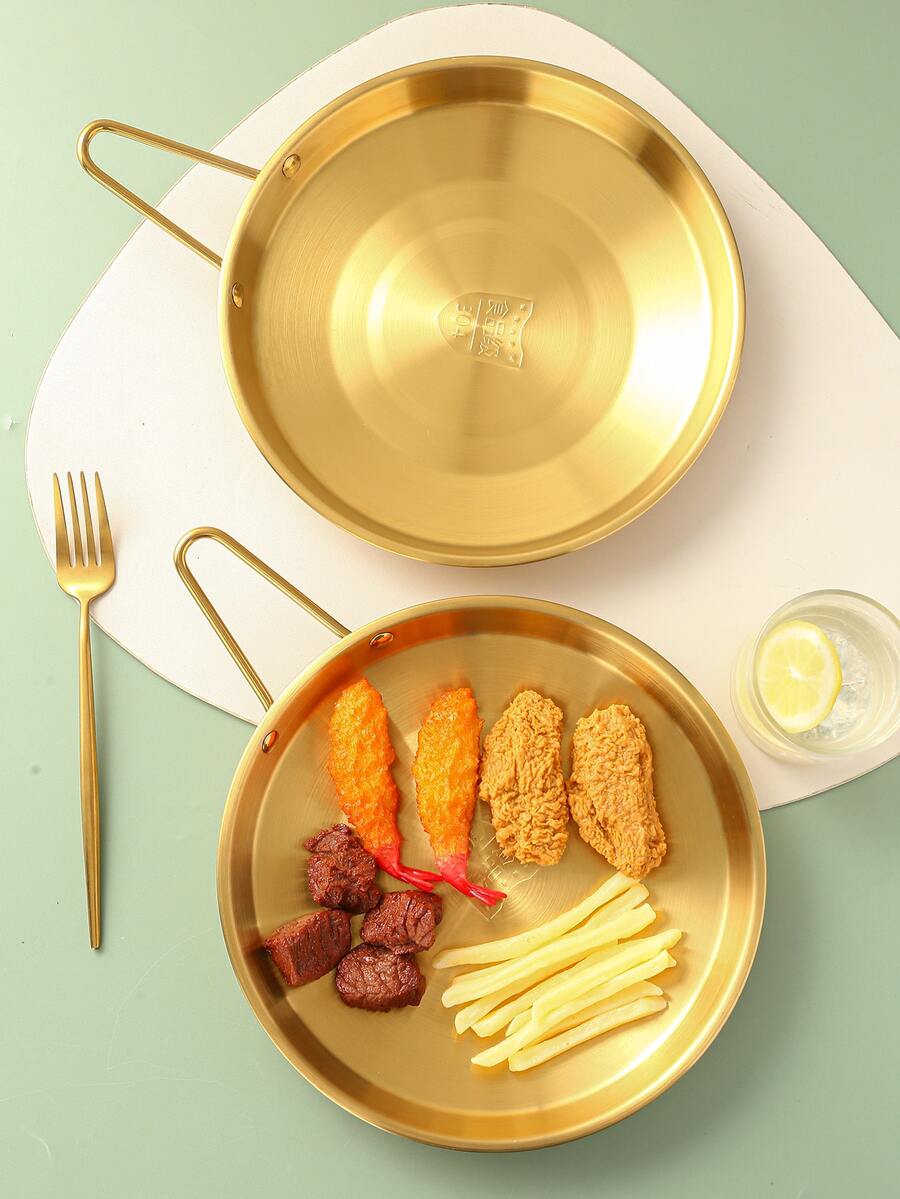 1 pieza Bandeja de acero inoxidable - Dorado - Ver 1