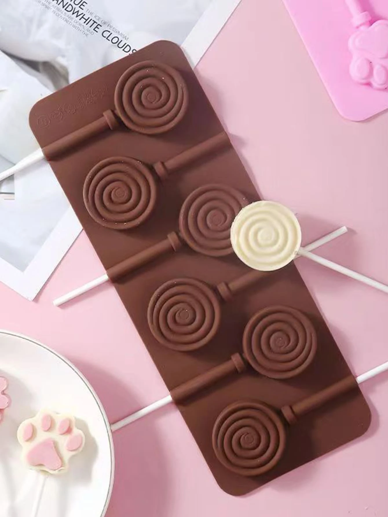 1pc Lollipop Shaped Chocolate Mold - Chocolate Brown - View 1