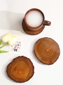1入組木頭紋理質感杯墊