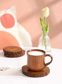 1入組木頭紋理質感杯墊