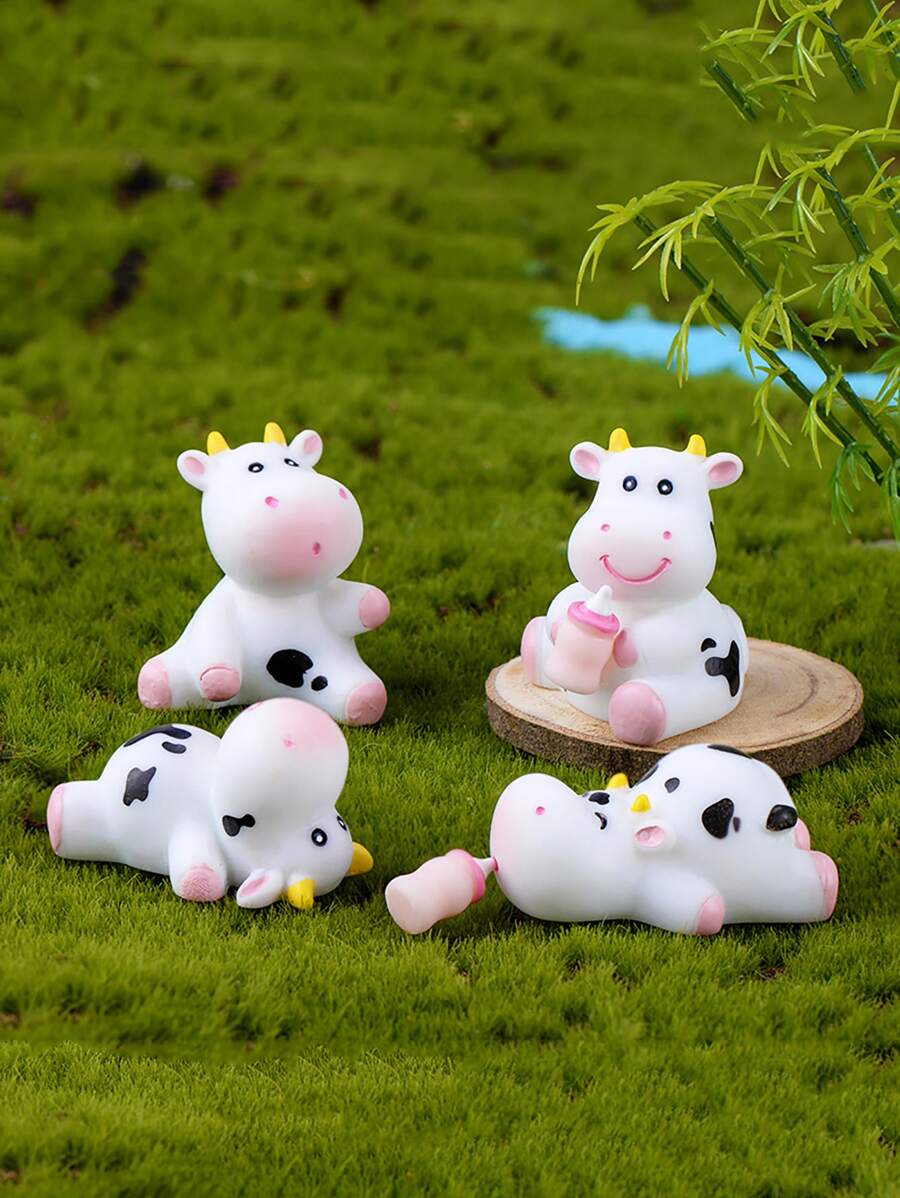6入組卡通奶牛形狀花園裝飾物 - 彩色 - 查看 1