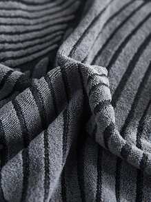 Geometric Jacquard Stretchy Chair Slipcover - Dark Grey - View 6