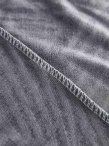 Geometric Jacquard Stretchy Chair Slipcover - Dark Grey - View 7