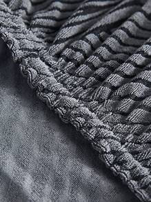 Geometric Jacquard Stretchy Chair Slipcover - Dark Grey - View 8