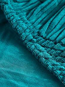 Geometric Jacquard Stretchy Chair Slipcover, Dark Green Chair Cover For Dining Room - Dark Green - View 7