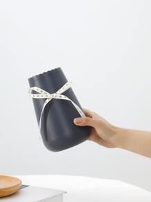 Bow Decor Flower Vase - Dark Grey - View 3